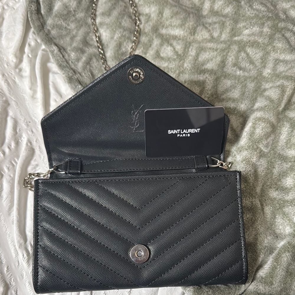 Saint Laurent Black Quilted Clutch